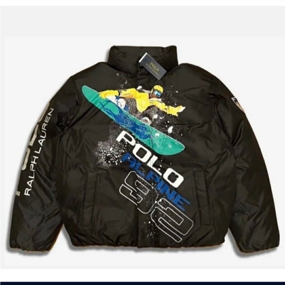 POLO RALPH LAUREN ALPINE SKI SNOWBOARD 92 GRAPHIC DOWN FILLJACKET New